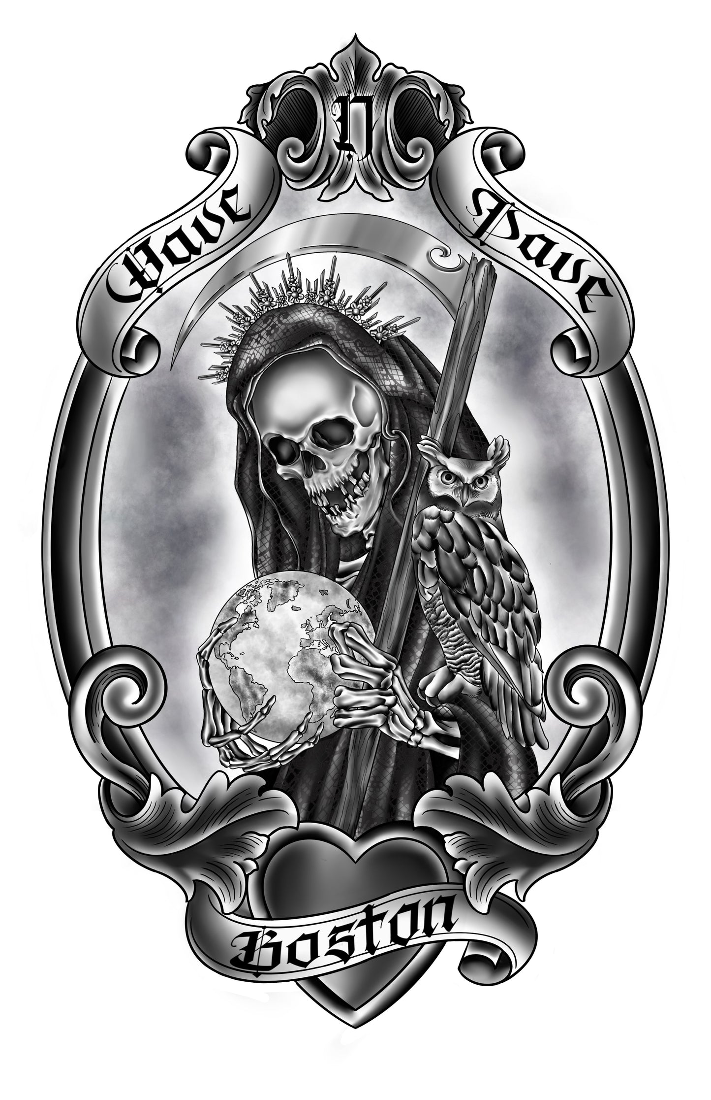 Santa Muerte Womans Fitted Tee