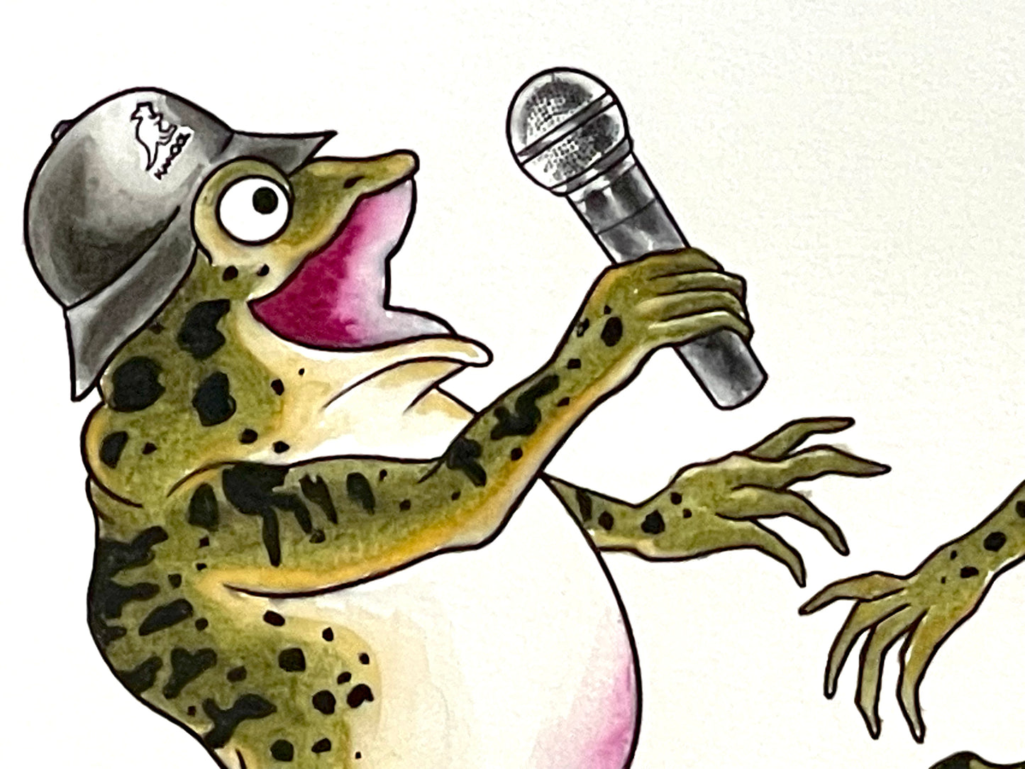 Ribbit Rappers Mixed Media 10 x 15 on ColdPress Watercolor Paper