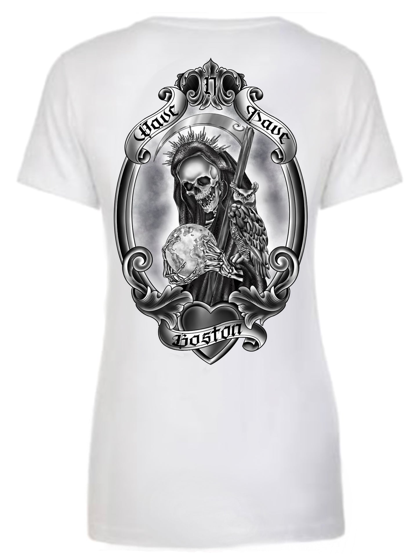 Santa Muerte Womans Fitted Tee