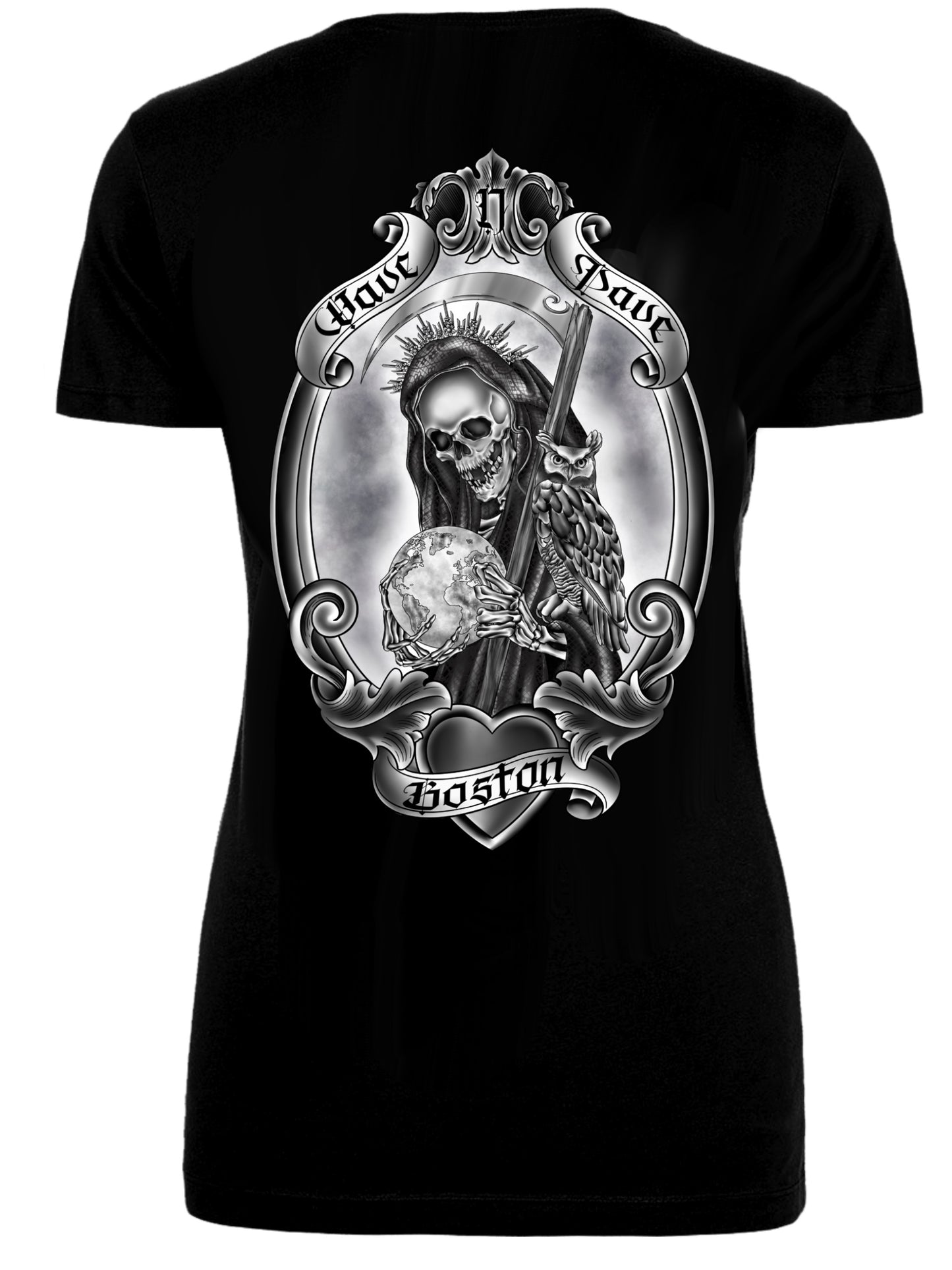 Santa Muerte Womans Fitted Tee